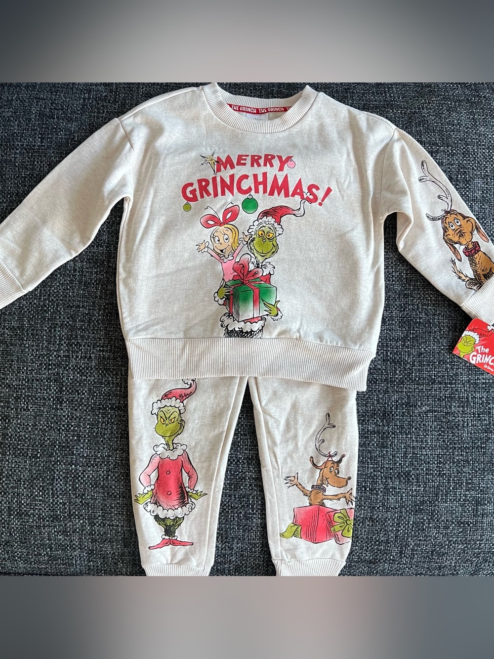 NWT The Grinch Kids Merry Grinchmas Sweater Set Size 3T